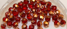 facetkraal 3mm siamrood/caprigold 50st.