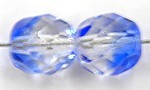 Facetkraal 8mm blauw/transparant 25 stuks