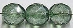 Facetkraal 12mm transparant groen gelusterd 10st.