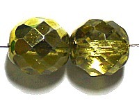 Facetkraal 10mm citrien-metallic 10st