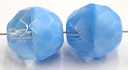 Facetkraal 14mm ice blue+transp 5st