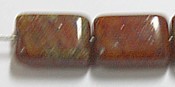 Glaskraal 12x8mm rechth. volcano bruin 25st.