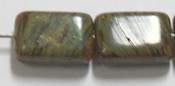 Glaskraal 12x8mm rechth. volcano rood traver 25st.
