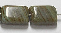 Glaskraal 12x8mm rechth. volcano bruintraver 25st.