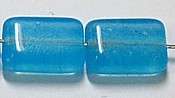 Glaskraal 12x8mm rechth. volcano aquamarine 25st.