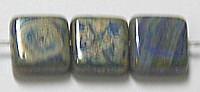 Glaskraal 8mm volcano blue/silver/travert. 25st.