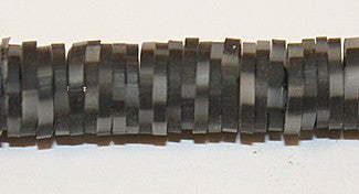 Katsuki beads 6mm zwart/grijs streng ca 380st.