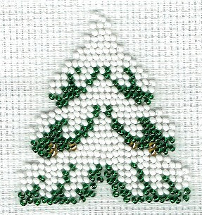 Borduurpakket kerstboom met sneeuw 7x6cm
