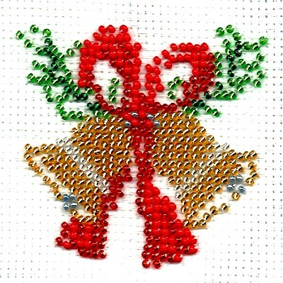 Borduurpakket kerstklokken 8x8cm