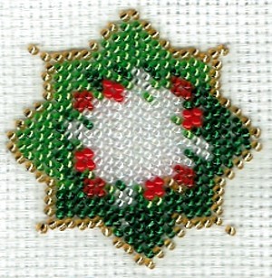 Borduurpakket kerstster 6x6cm