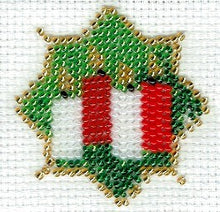 Borduurpakket kerstster met kaarsen 6x6cm