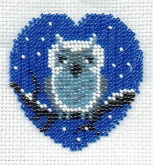 Borduurpakket hart met uil 8x8cm