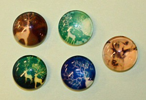 Camee 10mm rond herten mix 5st.