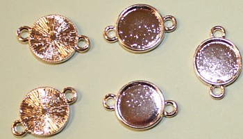 Tussenstuk voor 10mm ronde camee rosegoud 5st.