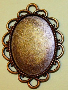 Kastje voor ovale camee 18x25mm oudgoudkl.