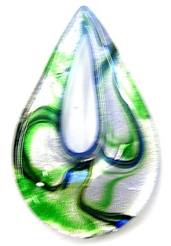 Hanger liervorm 46mm zilver/blauw/groen p.st