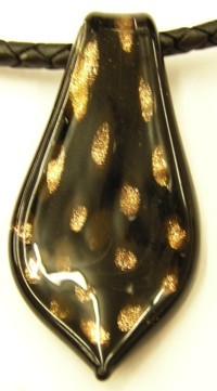 Hanger lepelvorm 50mm zwart/goud p.st