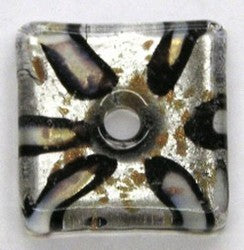 Glashanger 30x30mm zilver/zwart p.st