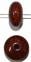 Kunststof kraal schijf 12x22mm bruin per stuk