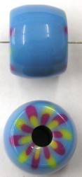 Kunststof ton 15x20mm blauw/rose/geel per stuk