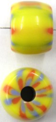 Kunststof ton 15x20mm geel/rose/blauw per stuk