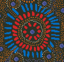 Borduurpakket Aboriginal Art 22x22cm.