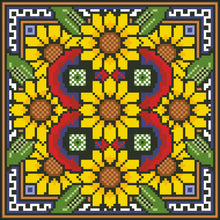 Borduurpakket Sunflower & Poppy 22x22cm