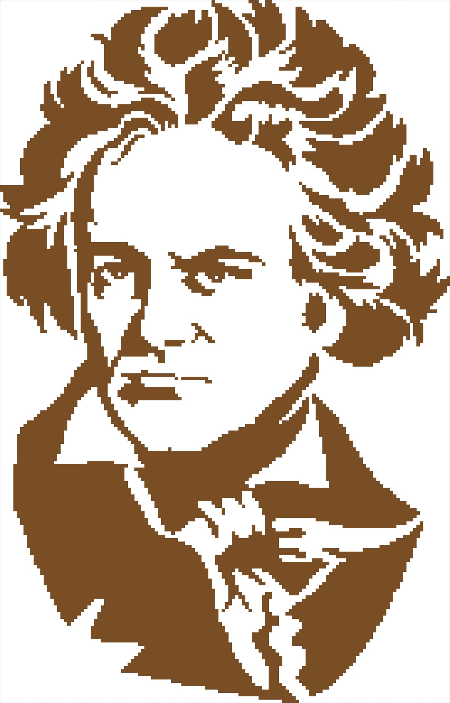 Borduurpakket Ludwig van Beethoven 31x40cm bruin