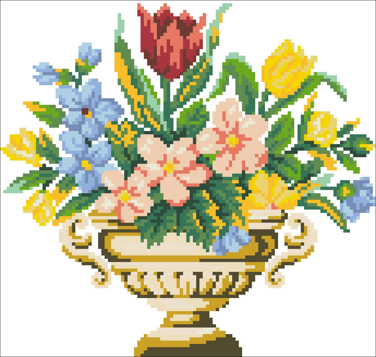 Borduurpakket Lente ca. 25x25cm.
