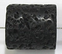 Geslepen lavasteen ton 25x20mm zwart p.st