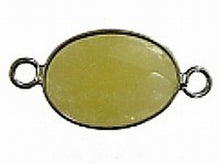 Tussenstuk 32mm jade facet geel/zilver