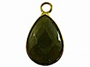 Hanger 27mm ovaal jade groen goudkl rand p.st.