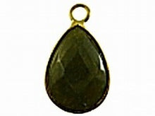 Hanger 27mm ovaal jade groen goudkl rand p.st.