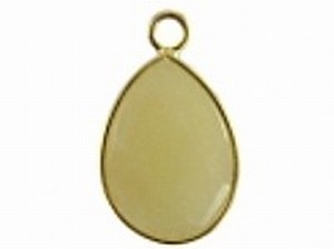 Hanger 27mm ovaal jade geel goudkl rand p.st.