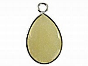 Hanger 27mm ovaal jade geel goudkl rand p.st.