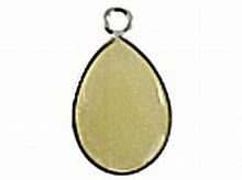 Hanger 27mm ovaal jade geel goudkl rand p.st.