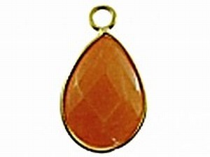 Hanger 27mm ovaal jade oranje goudkl rand p.st.