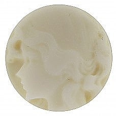 Kunststof cabouchon 27mm creme/wit