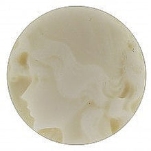 Kunststof cabouchon 27mm creme/wit