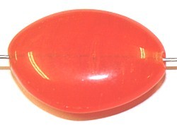 Glaskraal ovaal plat 20mm oranje 5st.