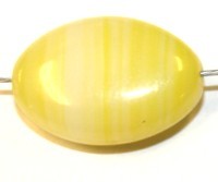 Glaskraal ovaal plat 16.6mm geel gemell. 10