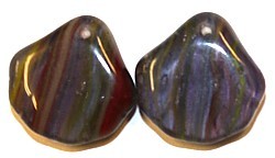 Glashanger 14mm schelpvorm multi color 15st