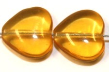 Glaskraal hartje 11,5mm tr. bruin 10st.