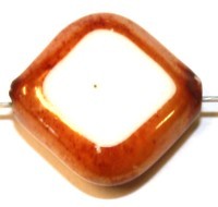 Vierkanten kraal dwars geb. 15mm wit/melkwit 5st.
