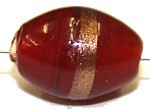 Glaskraal ovaal 18x14mm rood gouden band 5st