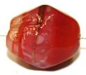 Glaskr.15x13mm rose/rood goudband 5st.