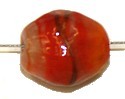Glaskr.16x13mm lila/rood goudstreep 10 stuks