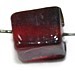 Glaskr. rechthoek geribd 10x7mm rood 25st