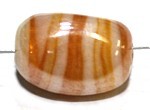 Glaskraal 16mm platte ovaal wit/oranje 10st.