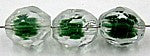 Facetkraal  10mm transparant/groen 50st